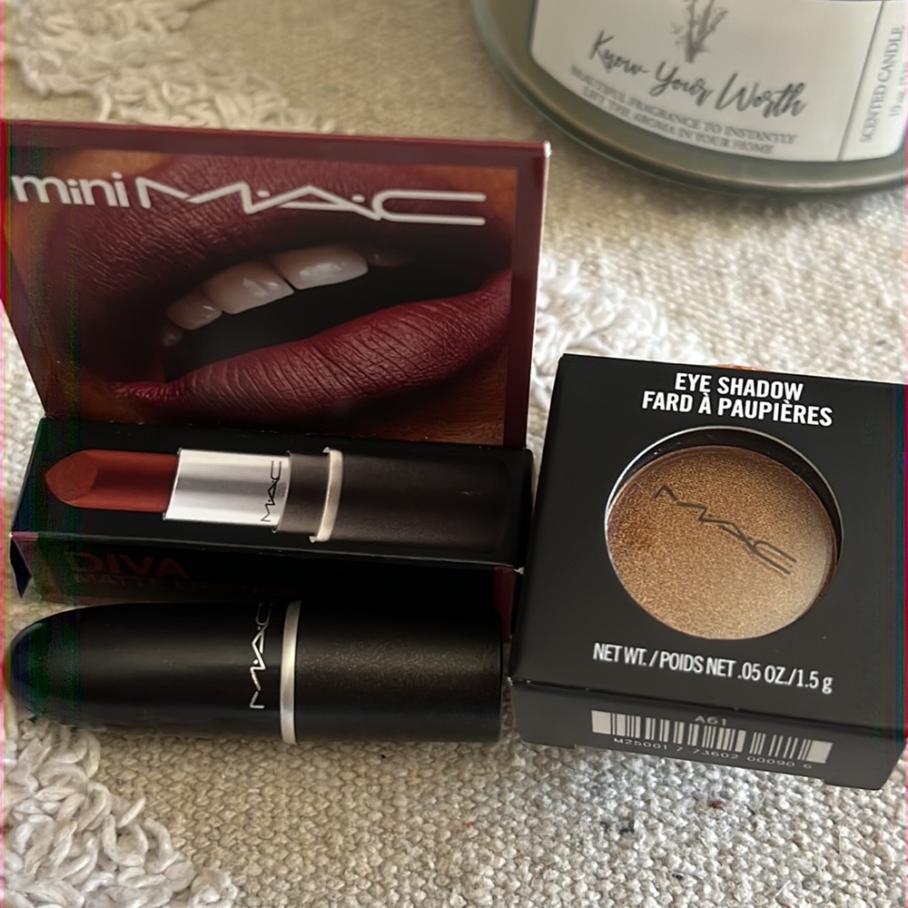 MAC MINI LIPSTICK & SHADOW SET NIB
